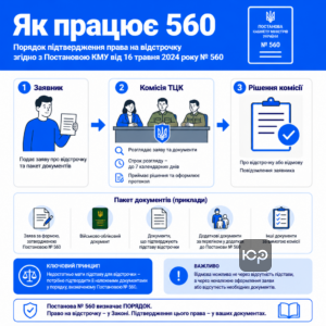 Відстрочка постанова 560 та практичне застосування комісії ТЦК і документів