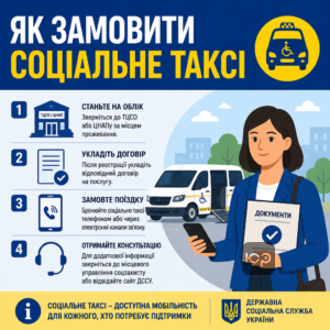 Як замовити соціальне таксі та стати на облік у ТЦСО
