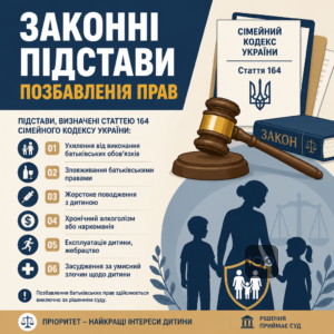 Законные основания для лишения матери родительских прав в соответствии с Семейным кодексом Украины