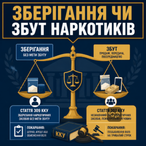 Разница между хранением и сбытом наркотиков по статьям 307 и 309 УКУ