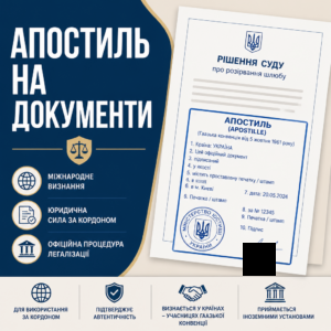 Процедура проставления апостиля на решение о разводе