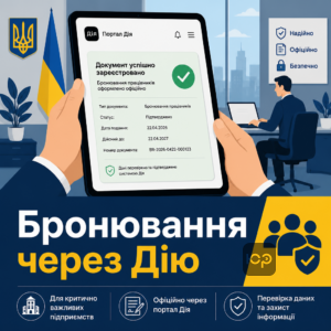 Офіційне бронювання працівників через портал Дія у 2026 році