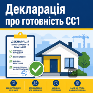 Прийняття в експлуатацію закінчених будівництвом об'єктів класу СС1 через декларацію
