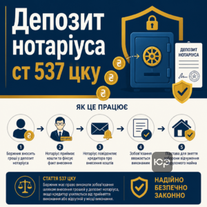 Процедура внесення грошей на депозит нотаріуса за статтею 537 ЦКУ