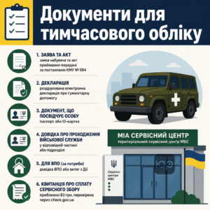 Перелік документів для тимчасового обліку гуманітарного авто за постановою КМУ 1235