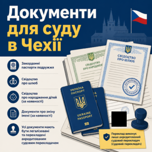 Перечень документов для подачи заявления на развод в Чехии