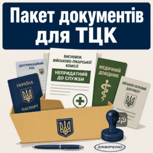 Пакет документів що підтверджує непридатність до служби для подачі заяви про виправлення даних