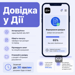 Довідка про доходи ДПС через сервіс Дія формується до 30 хвилин