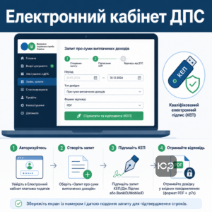 Як замовити довідку про доходи ДПС через Електронний кабінет та підписати КЕП