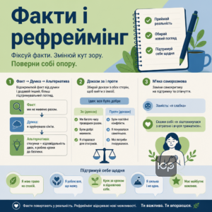Фиксация фактов и рефрейминг во время развода для стабилизации состояния женщины
