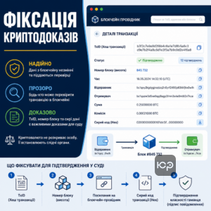 Як зафіксувати TxID та транзакції в блокчейні для суду