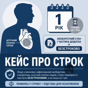 Кейс про строк інвалідності ОПФО при незворотній патології та помилці експертної команди