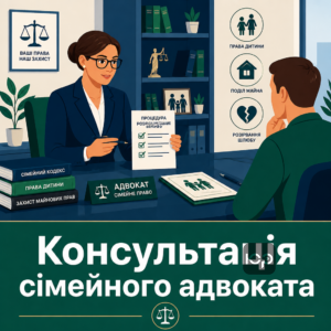 Консультація сімейного адвоката щодо розлучення та захисту прав клієнта