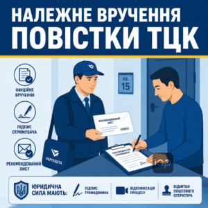 Официальное вручение повестки ТЦК заказным письмом с подписью