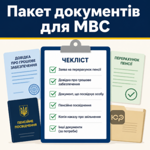 пакет документів довідка про грошове забезпечення перерахунок пенсії