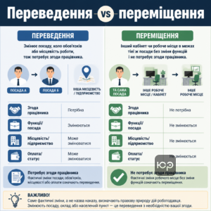 Разница между переводом работника и перемещением в пределах должности