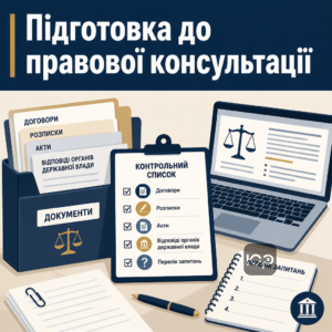 Підготовка документів до юридичної консультації адвоката