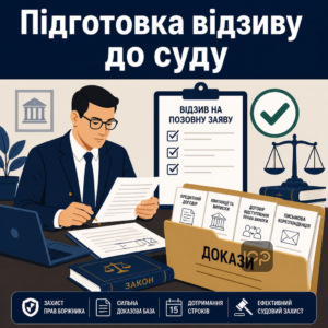 Підготовка відзиву на позовну заяву та збір доказів для судового захисту боржника