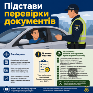 Права водія при зупинці поліцією та законні підстави перевірки документів