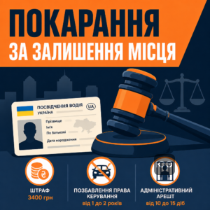 Штрафы и лишение прав за оставление места ДТП в Украине