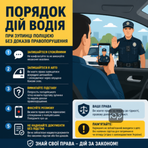 Як поводитися при зупинці поліцією без доказів правопорушення