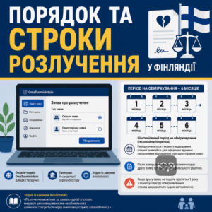 Этапы и сроки рассмотрения заявления о разводе в Финляндии