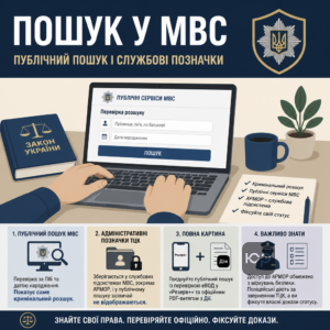 Перевірка розшуку ТЦК через публічні сервіси МВС та різниця з адміністративним розшуком АРМОР