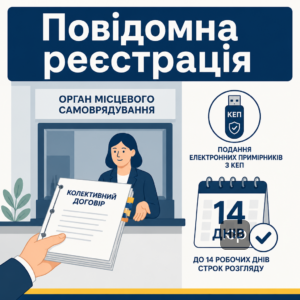 Уведомительная регистрация коллективного договора в течение 14 рабочих дней с подачей электронных экземпляров с КЭП