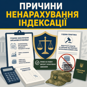 Оцінка причин ненарахування індексації грошового забезпечення військовослужбовців