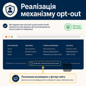 Реализация ссылки Do Not Sell or Share My Personal Information на сайте