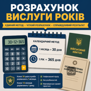 Обчислення та календарна вислуга років військовослужбовців за формулою 30 на 365