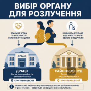 Оформлення розлучення Кропивницький у ДРАЦС або районному суді