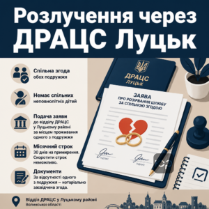 Оформление развода в Луцке через отдел ДРАЦС по взаимному согласию