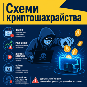 Типові схеми шахрайства з криптовалютою та фішинг