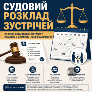Судовий порядок встановлення графіку побачень з дитиною після розлучення.