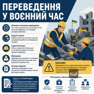 Временный перевод работника во время военного положения и его условия