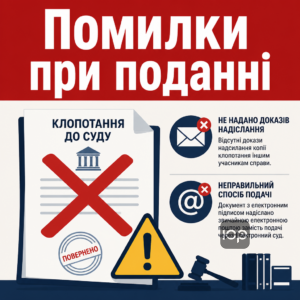 Типові помилки коли подається зразок клопотання до суду
