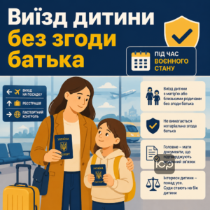 Выезд ребенка за границу с матерью без согласия отца во время военного положения