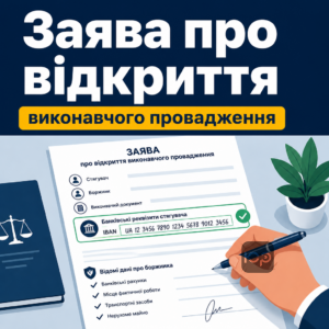 Составление заявления об открытии исполнительного производства с реквизитами IBAN