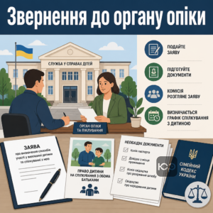 Звернення до служби у справах дітей для встановлення графіку спілкування з дитиною.