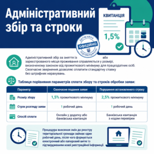 Административный сбор за снятие с регистрации места проживания