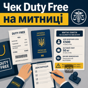 Чек из Duty Free и таможенные лимиты на беспошлинный ввоз в Украину