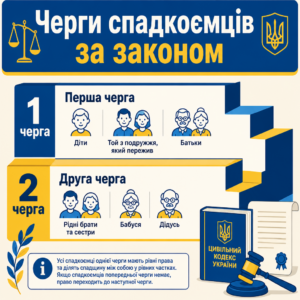 Черги спадкування за законом перша та друга черга