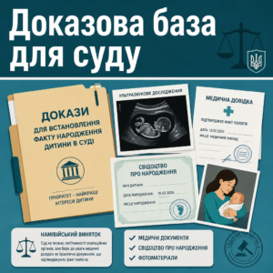 Докази для встановлення факту народження дитини в суді медичні виписки та фото
