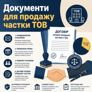 підготовка документів та дотримання переважного права при продажу частки ТОВ