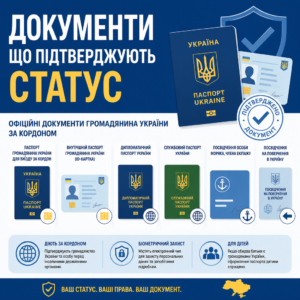 Перечень официальных документов, которые удостоверяют гражданство Украины и личность за границей