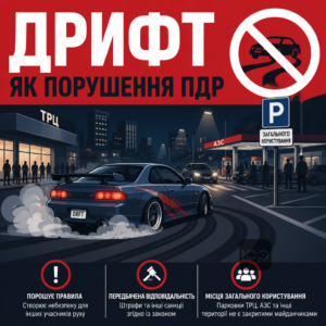 Дрифт в городе как нарушение ПДД и создание опасности