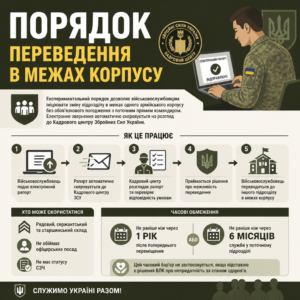 Порядок переведення в іншу військову частину за експериментальною постановою уряду