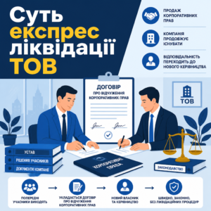 експрес ліквідація ТОВ через продаж корпоративних прав підприємства