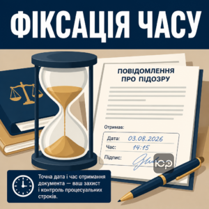 Фиксация точного времени получения уведомления о подозрении